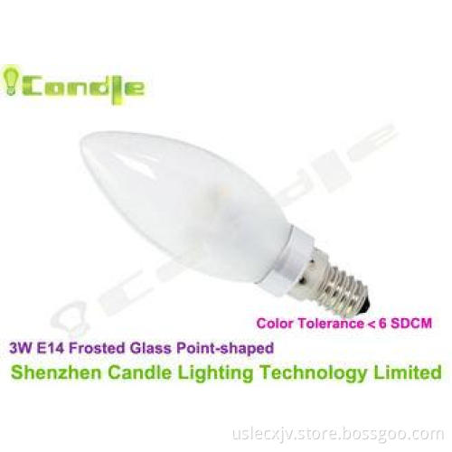 AC 85V - 265V 360 Led Candle Bulbs 3w Natural White Screw B